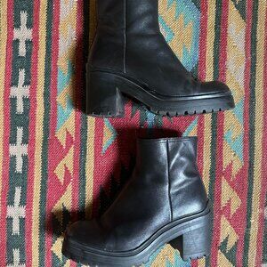 Jeffrey Campbell Tracker Block-Heel Black Platform Booties